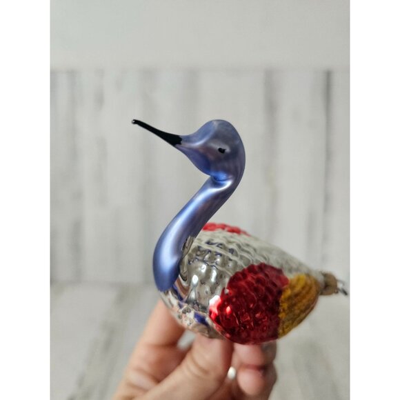 Vintage Germany Mercury glass swan clip bird goose ornament axis tree - Picture 5 of 10